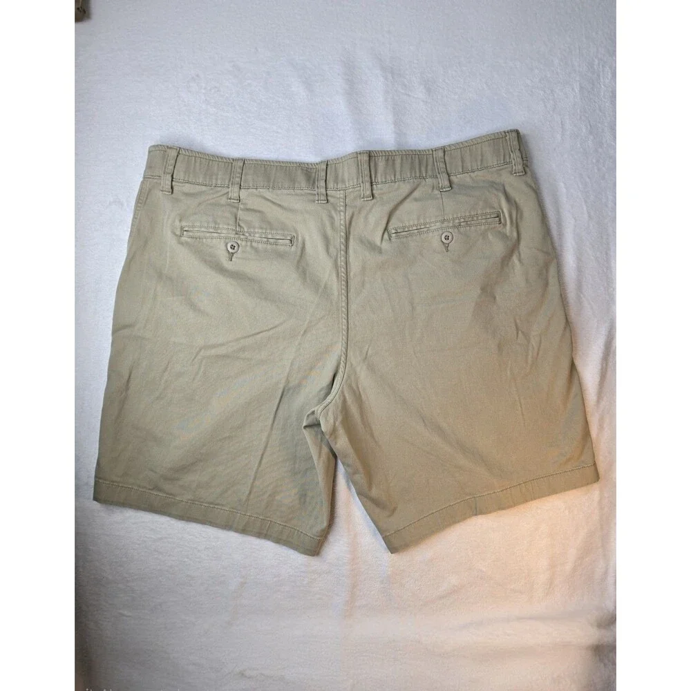 The Foundry Supply Co. Young Mens Flat Front Khaki Waistband Chino Shorts 46
